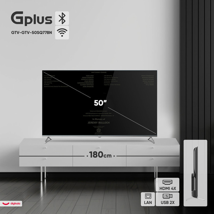 تلویزیون 50 اینچ کیو ال ای دی هوشمند جی پلاس مدل GTV-50SQ778N